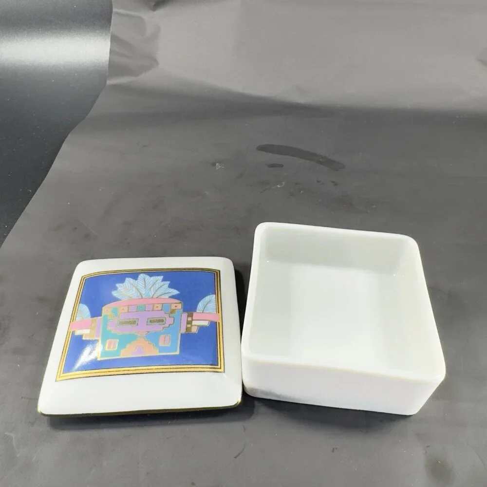 Ceramic Trinket Box‎ Jewelry Holder With Lid Kachina Tribal Decorative Container